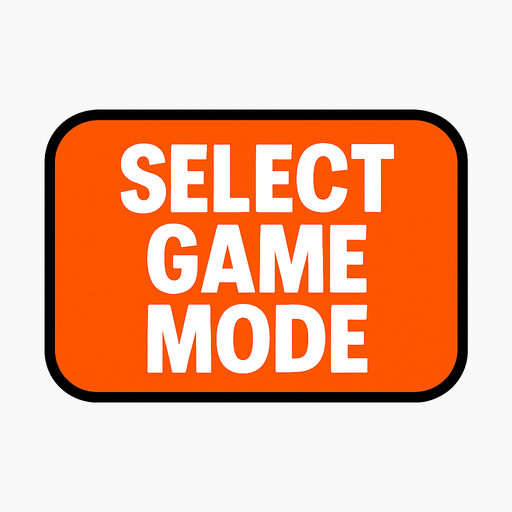 Select game mode button.
In-Game asset.  2d.  High contrast.  No shadows