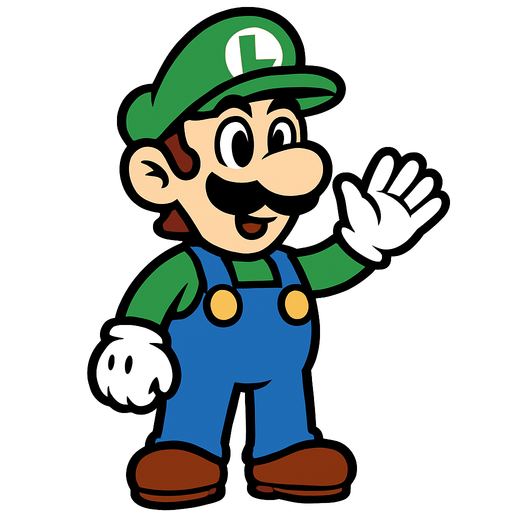 LUİGİ KARAKTERİNİ OLUŞTUR.
In-Game asset.  2d.  High contrast.  No shadows