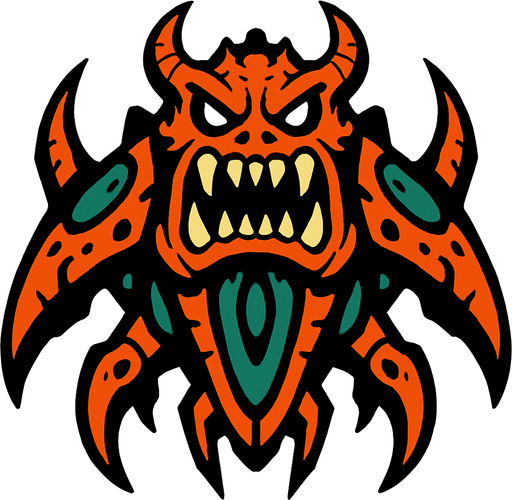 monster space ship.
In-Game asset.  2d.  High contrast.  No shadows