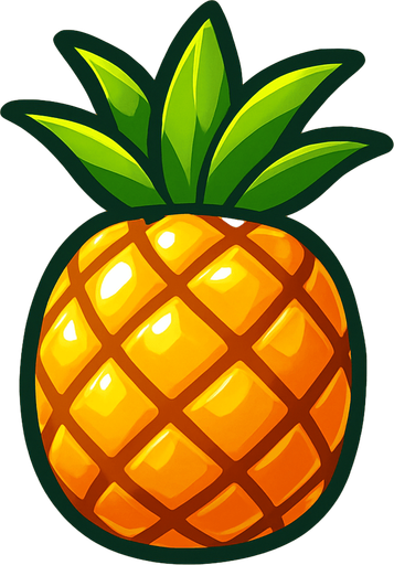 Shiney pineapple vector.
In-Game asset.  2d.  High contrast.  No shadows