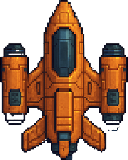 Звездолет вид сверху два д для 2d игры пиксельный.
In-Game asset