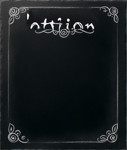 Text "POTION" handwritten in chalk