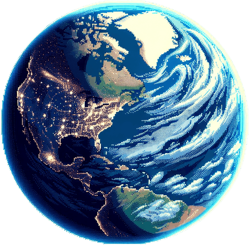 2d anime style image about earth from space with full of stars
Single Game Texture.  In-Game asset.  2d.  Blank background.  High contrast.  No shadows