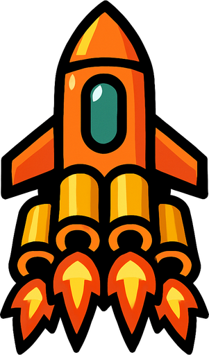 cluster rocket.
In-Game asset.  2d.  High contrast.  No shadows