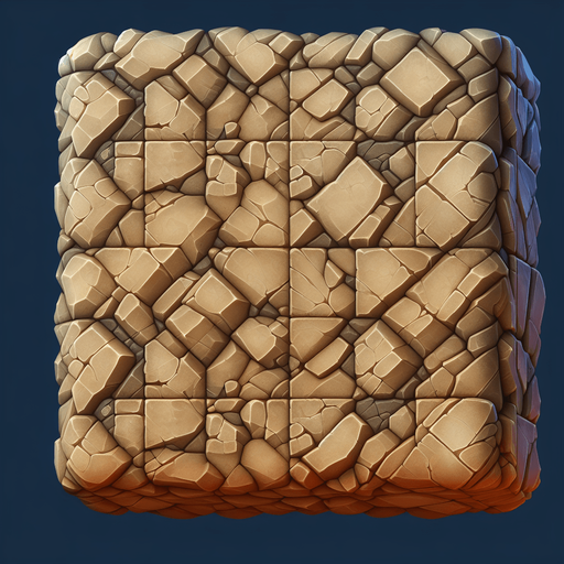 A square tileable rock terrain tile WITHOUT BBORDER.
Single Game Texture. In-Game asset. 2d.  No shadows. No Border