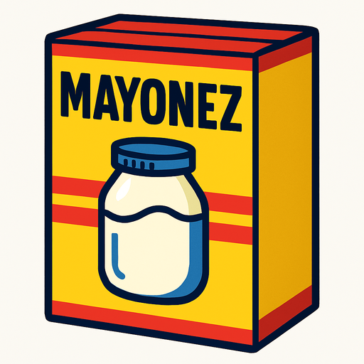 Mayonez kutusu.
In-Game asset.  2d.  High contrast.  No shadows