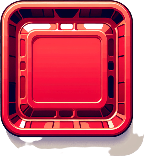 red plastic tray. topdown view.
Single Game Texture. In-Game asset. 2d. Blank background. High contrast. No shadows.