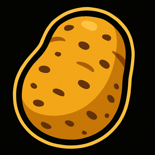 potato.
In-Game asset.  2d.  High contrast.  No shadows. cartoon