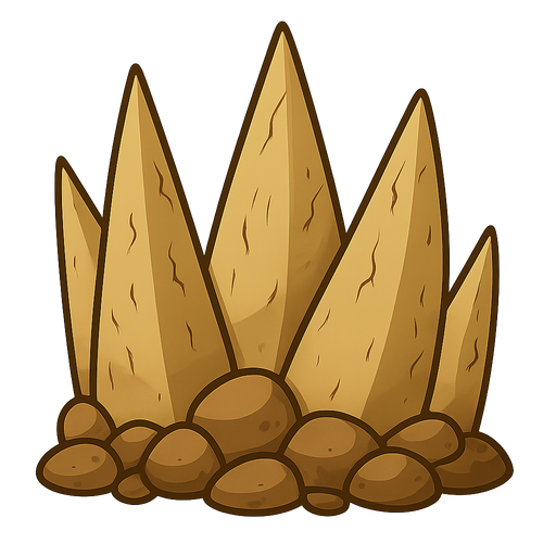 pincho roca pvz. No background. Transparent background. Blank background. No shadows. 2d. In-Game asset. flat