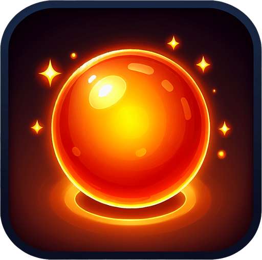 create a round bright orange energy orb.
Single Game Texture. In-Game asset. 2d. Blank background. High contrast. No shadows.