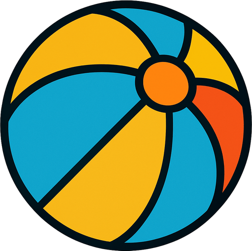 beach ball.
In-Game asset.  2d.  High contrast.  No shadows