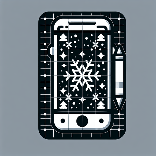 a smartphone, christmas style Single Game Texture. In-Game asset. 2d. Blank background. High contrast. No shadows.