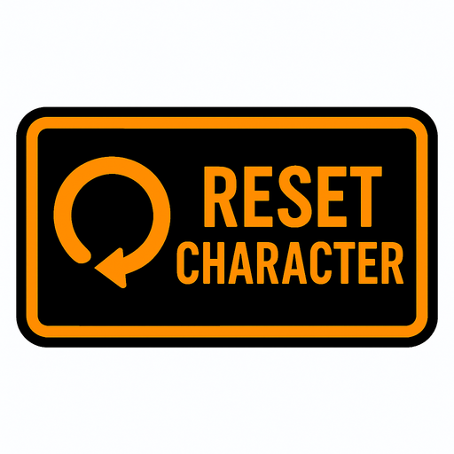 Reset character button.
In-Game asset.  2d.  High contrast.  No shadows