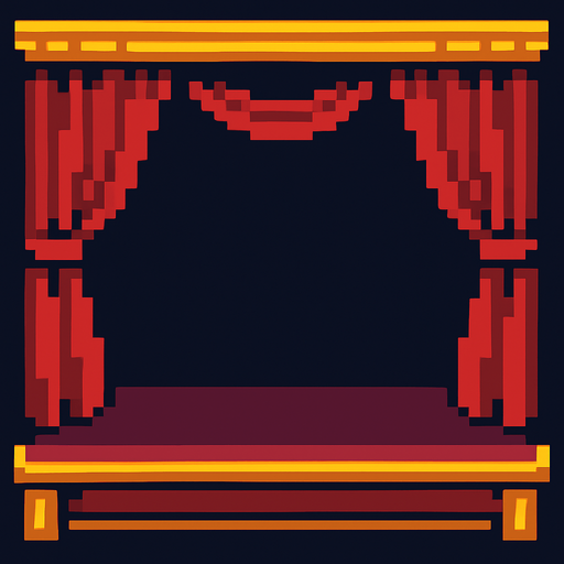 stage pixel art.
In-Game asset.  2d.  High contrast.  No shadows