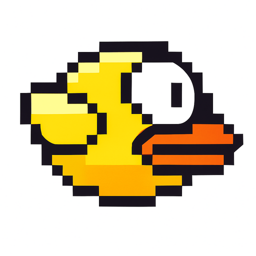 copy bird of flappy bird game.
In-Game asset.  2d.  High contrast.  No shadows