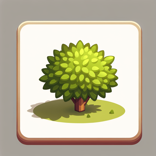 a small bush.
Single Game Texture.  In-Game asset.  2d.  Blank background.  High contrast.  No shadows