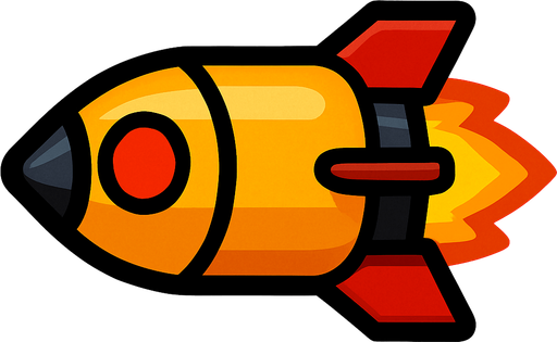 jetpack joyride style missile, horizontally facing left.
In-Game asset.  2d.  High contrast.  No shadows
