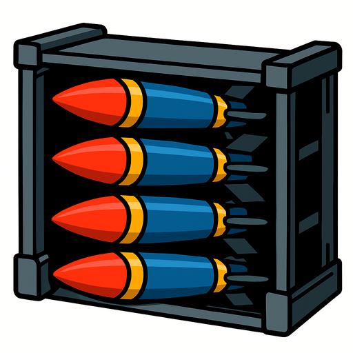 Missiles storage.
In-Game asset.  2d.  High contrast.  No shadows