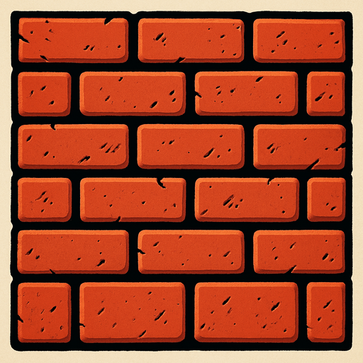 Pared de ladrillos.
In-Game asset.  2d.  High contrast.  No shadows