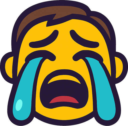 cry face.
In-Game asset.  2d.  High contrast.  No shadows