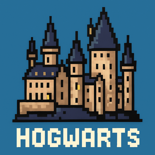 hogwarst piksel.
In-Game asset.  2d.  High contrast.  No shadows