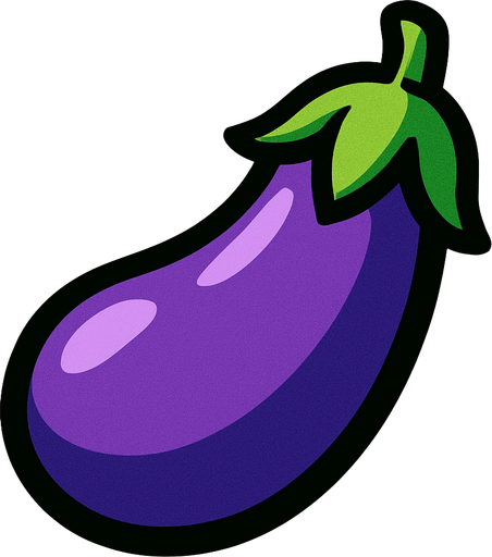 eggplant.
In-Game asset.  2d.  High contrast.  No shadows