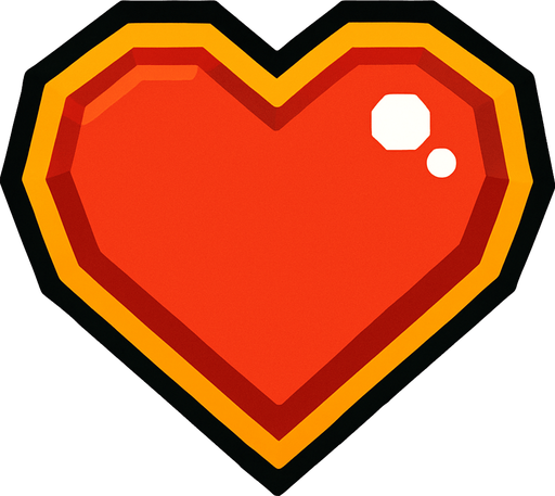 heart.
In-Game asset.  2d.  High contrast.  No shadows