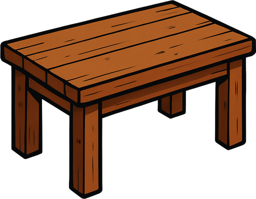 Do flat empty table.
In-Game asset.  2d.  High contrast.  No shadows