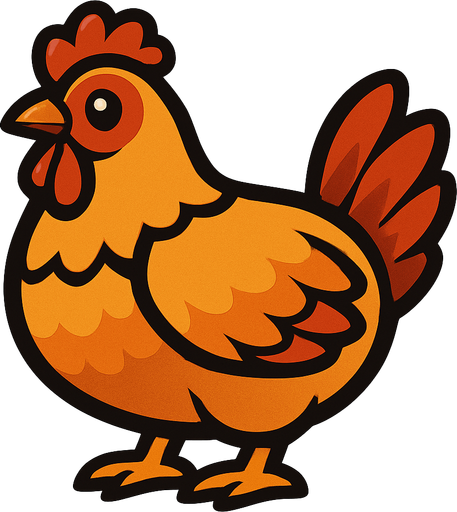 Chicken.
In-Game asset.  2d.  High contrast.  No shadows