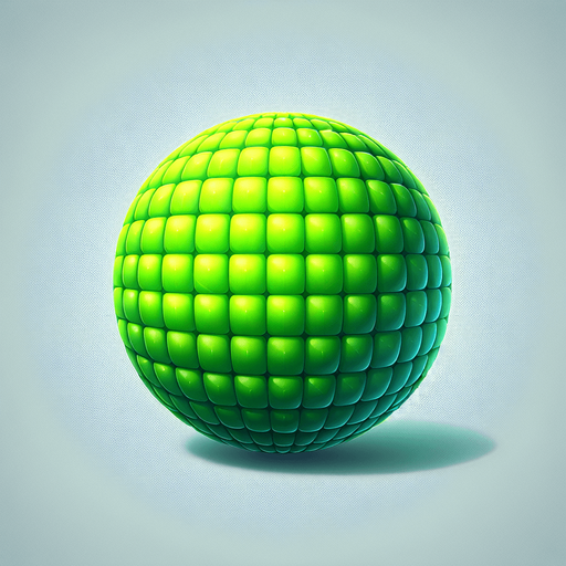 green ball.
Single Game Texture. In-Game asset. 2d. Blank background. High contrast. No shadows.
