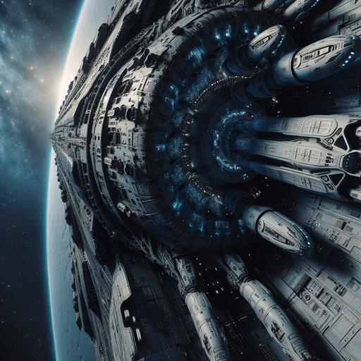 Bottom of a sci-fi war space vessel ..
Full  bottom view