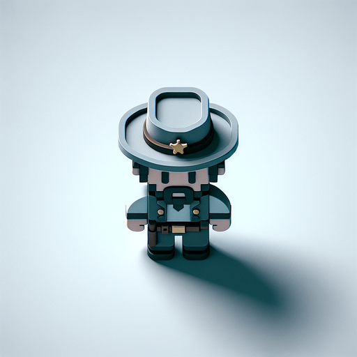 kuş bakışı 2d şerif animasyon.
Single Game Texture.  In-Game asset.  2d.  Blank background.  High contrast.  No shadows