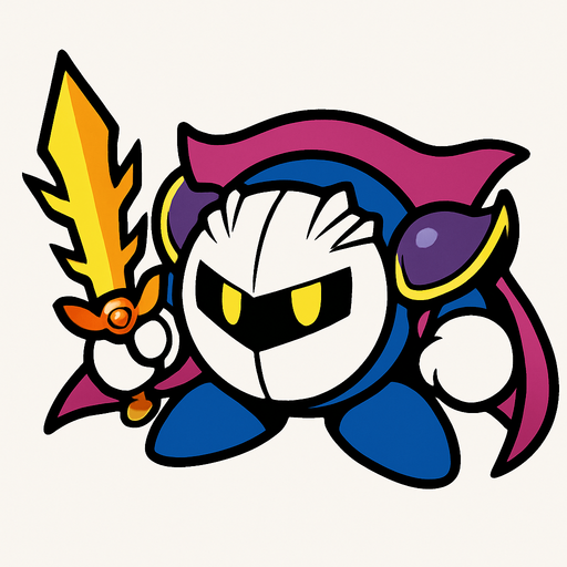 Meta Knight.
In-Game asset.  2d.  High contrast.  No shadows