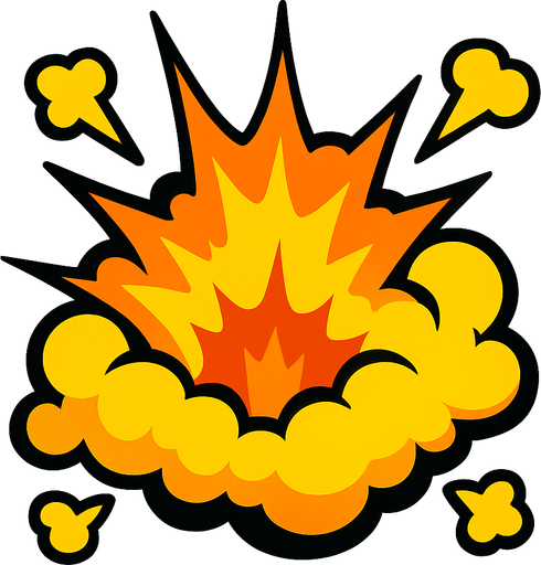 Explosion!.
In-Game asset.  2d.  High contrast.  No shadows