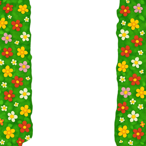 Agrega unas flores sobre los arbustos.