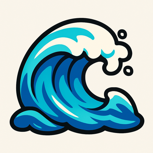 Small wave.
In-Game asset.  2d.  High contrast.  No shadows