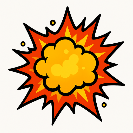 explosion.
In-Game asset.  2d.  High contrast.  No shadows