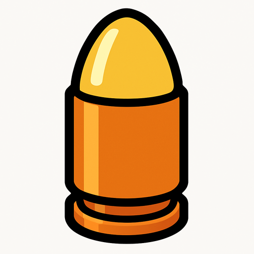 bullet.
In-Game asset.  2d.  High contrast.  No shadows