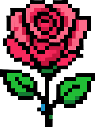 roza de pixeles.
In-Game asset.  2d.  High contrast.  No shadows