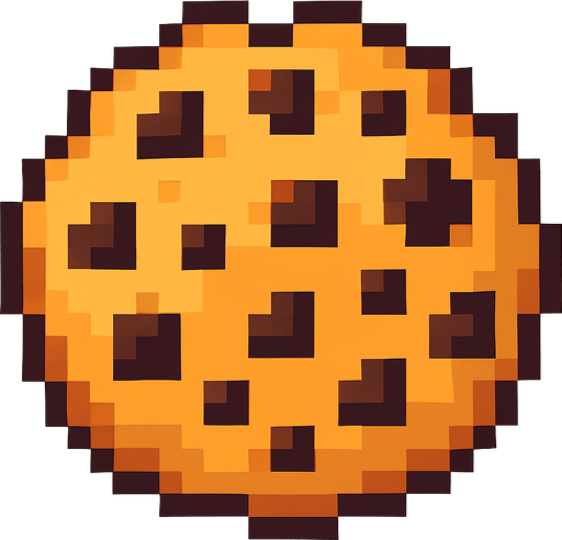 Pixel art  cookie.
In-Game asset.  2d.  High contrast.  No shadows