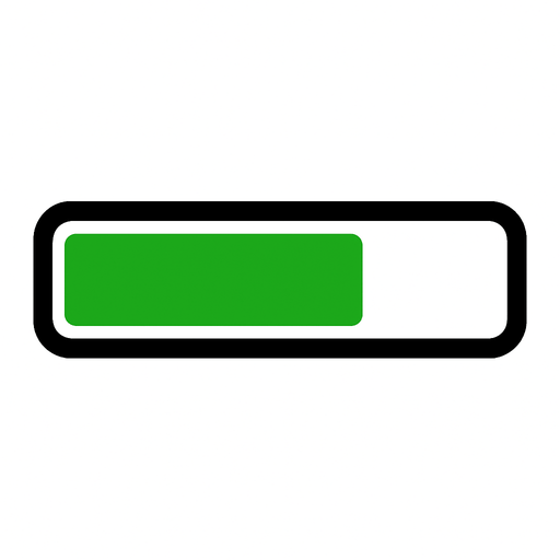 Barra de salud verde.
In-Game asset.  2d.  High contrast.  No shadows
