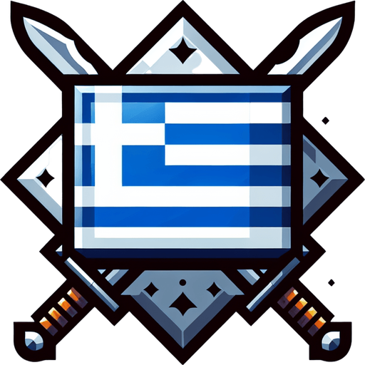 greece flag.
Single Game Texture. In-Game asset. 2d. Blank background. High contrast. No shadows.