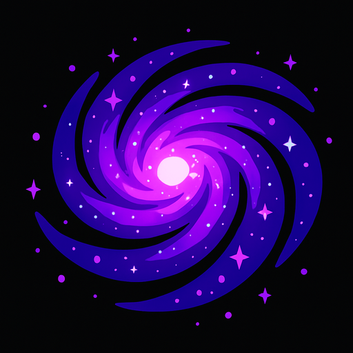 Purple galaxy.
In-Game asset.  2d.  High contrast.  No shadows