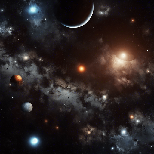 Pitch-dark realistic outer space