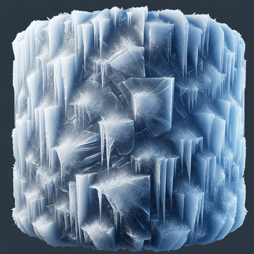 Ice.
Single Game Texture. In-Game asset. 2d. Blank background. High contrast. No shadows.