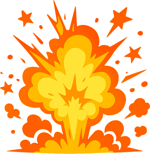 Explosion!.
In-Game asset.  2d.  High contrast.  No shadows