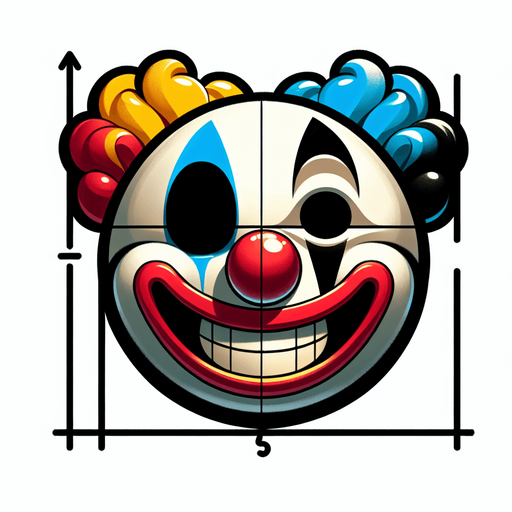 clown face.
Single Game Texture.  In-Game asset.  2d.  Blank background.  High contrast.  No shadows