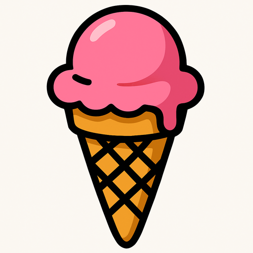 Cône de glace.
In-Game asset.  2d.  High contrast.  No shadows