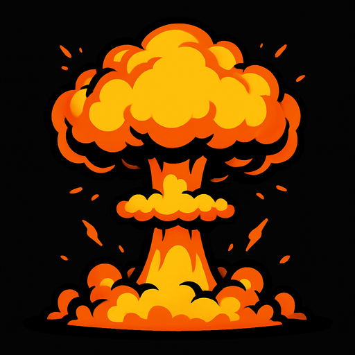 explosion nuclear.
In-Game asset.  2d.  High contrast.  No shadows