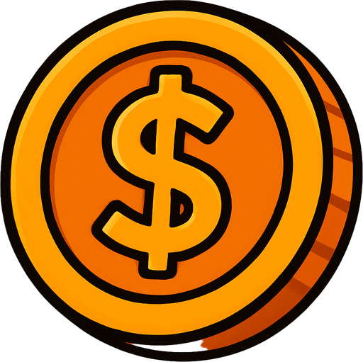a coin orange.
In-Game asset.  2d.  High contrast.  No shadows